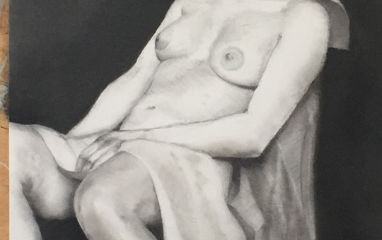 The Creation of Eve - charcoal drawing 